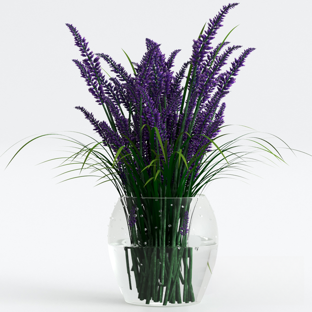 Purple Lavender Clear Vase
