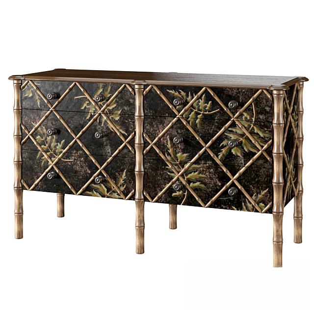 Bamboo Patterned Modern TVcabinet
