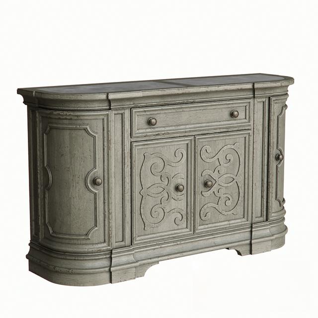 Gray Carved Console TVcabinet