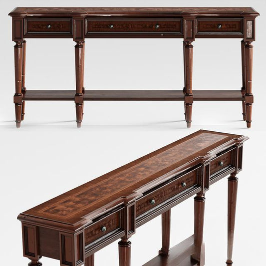 DarkBrownWoodenConsoleTable TVcabinet