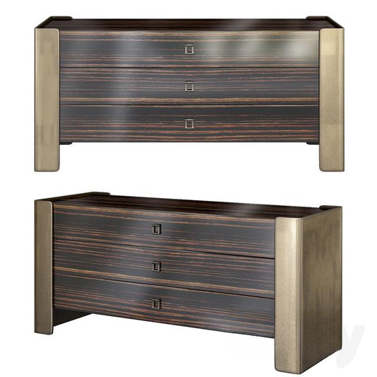 Modern Metal Three - drawer Chest