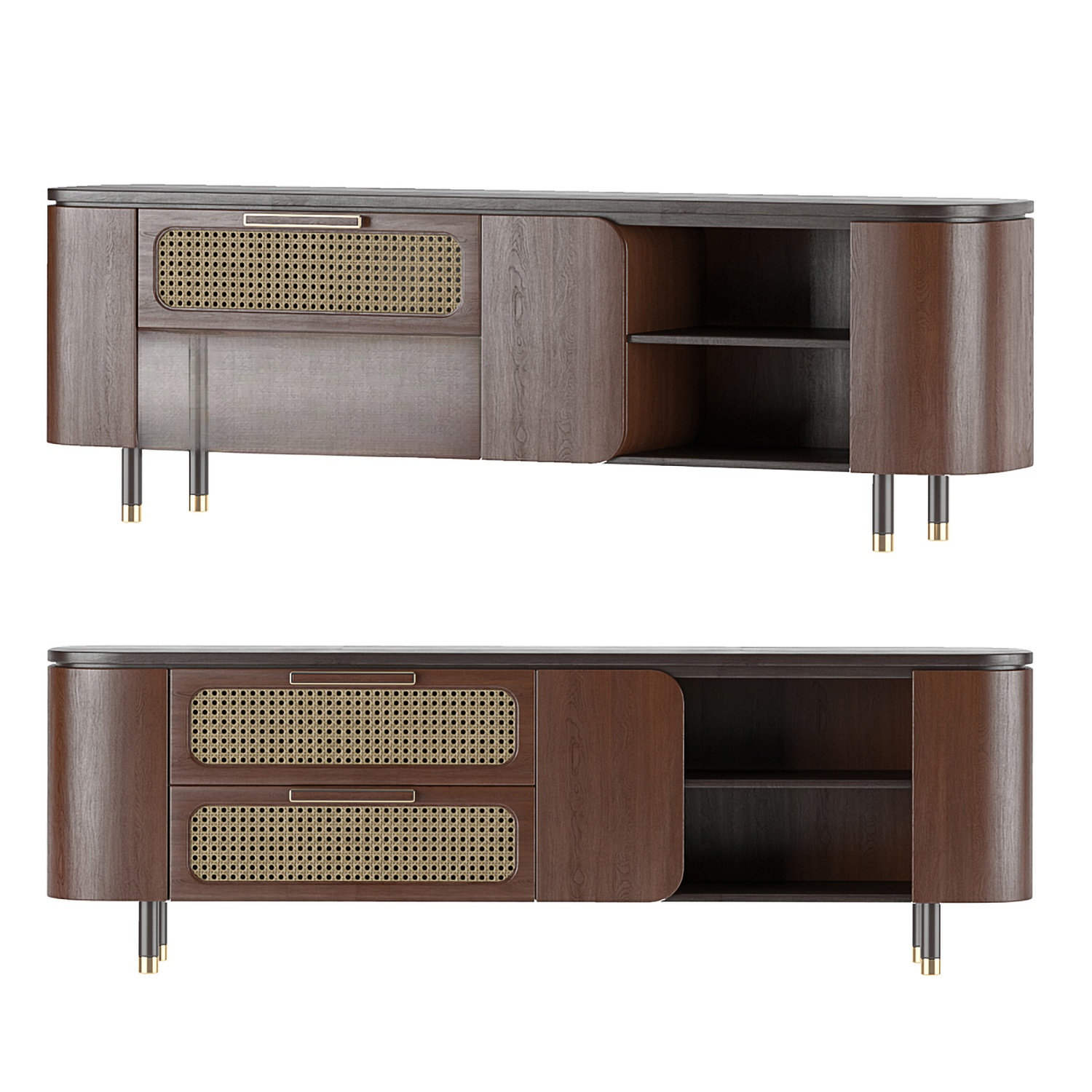 Brown Wood Console Table TVcabinet