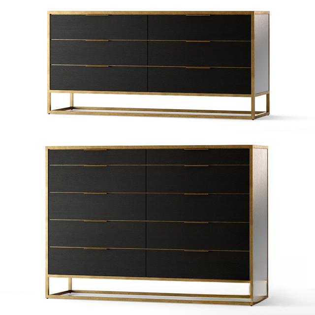 Black Gold Modern Dresser TVcabinet