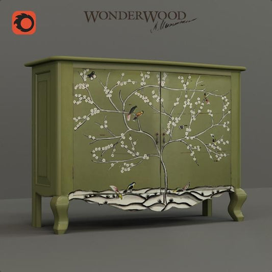 Floral Green Cabinet TVcabinet