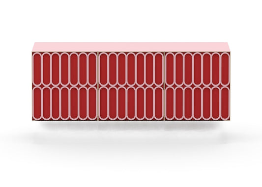 Red Geometric Modern TVcabinet