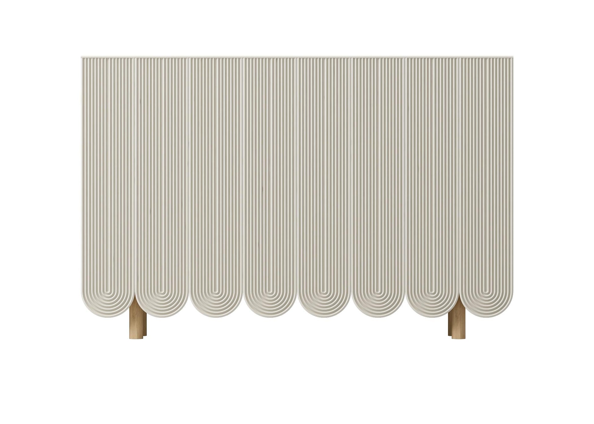 Beige Pleated Curtain TVcabinet