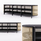 Black rattan modern TVcabinet