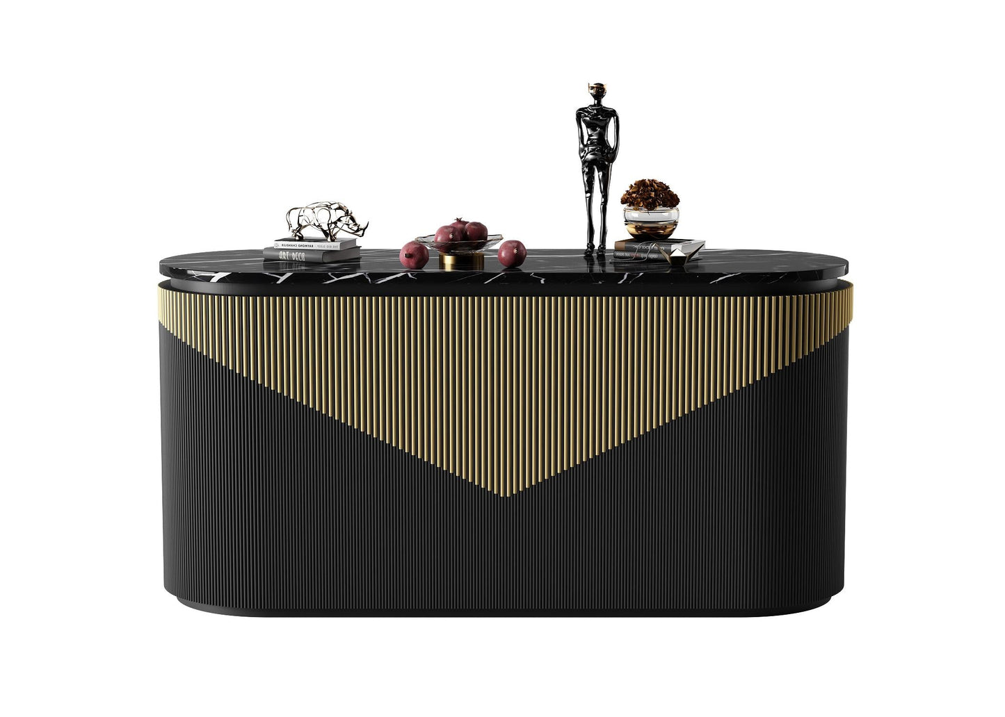 Black Gold Modern Console Table TVcabinet