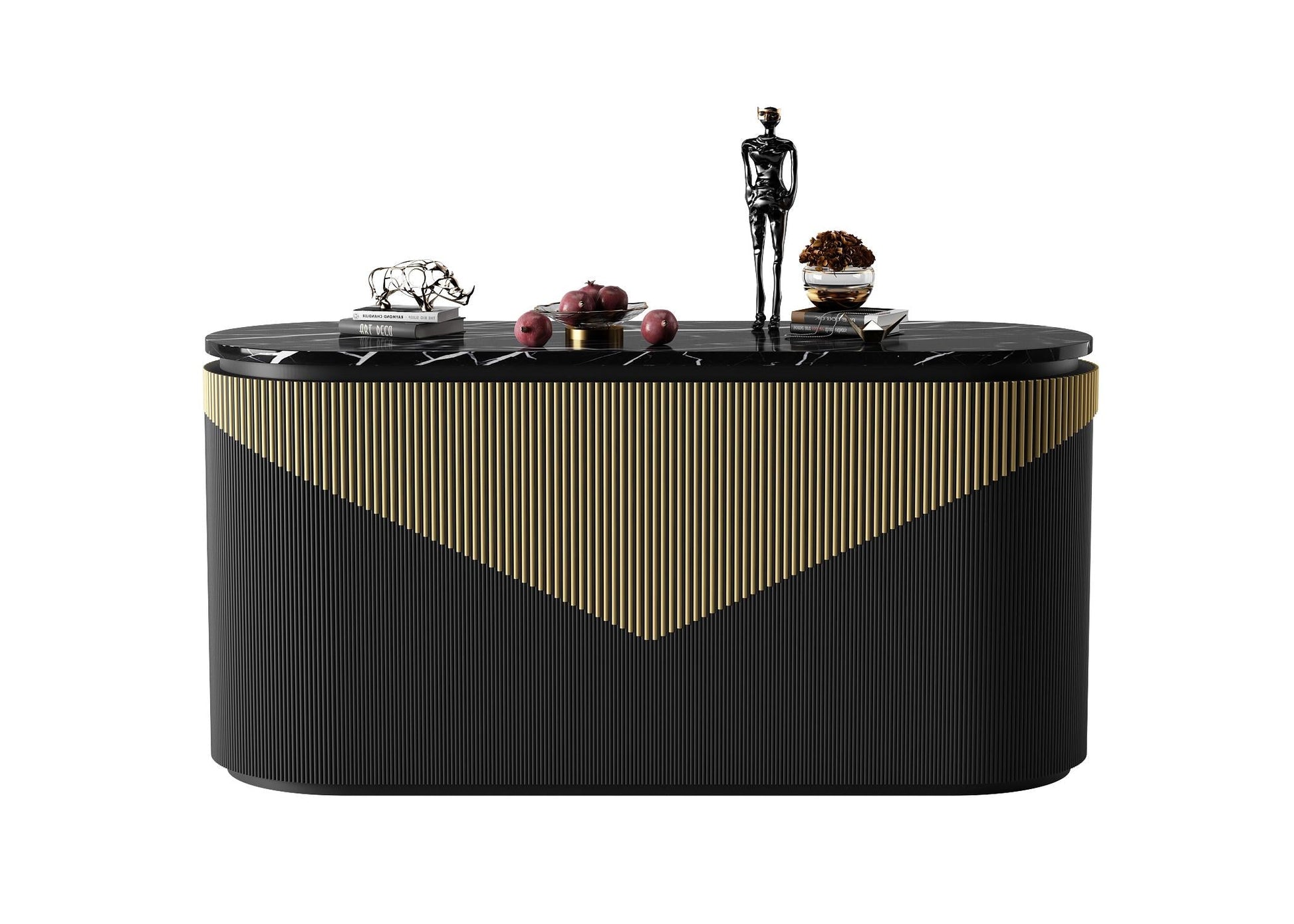 Black Gold Modern Console Table TVcabinet