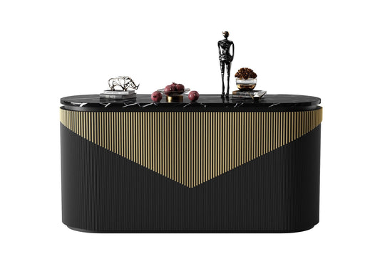 Black Gold Modern Console Table TVcabinet