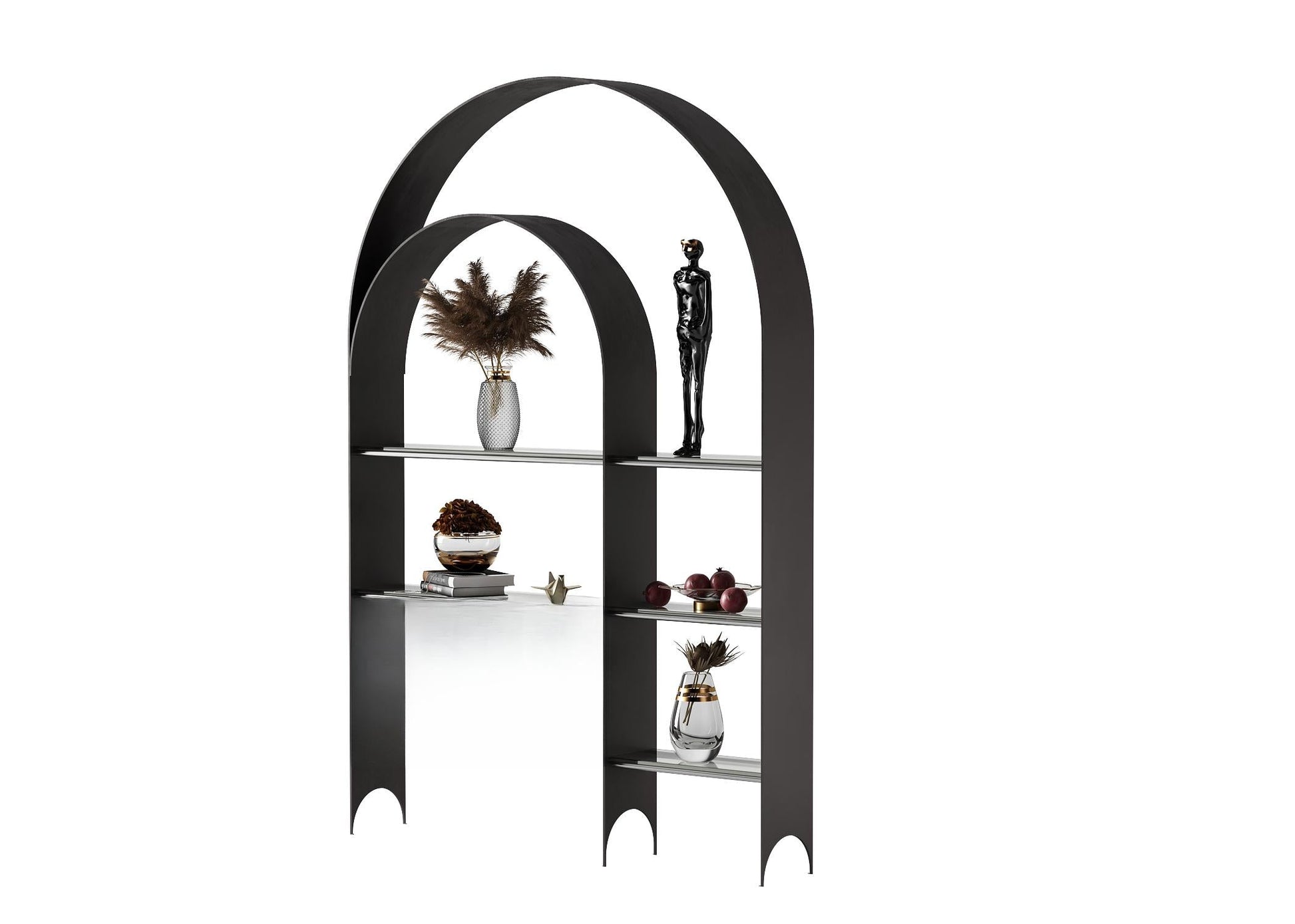 Black Arch Minimalist Bookshelf TVcabinet