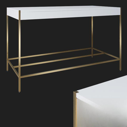 White Gold Console Table TVcabinet