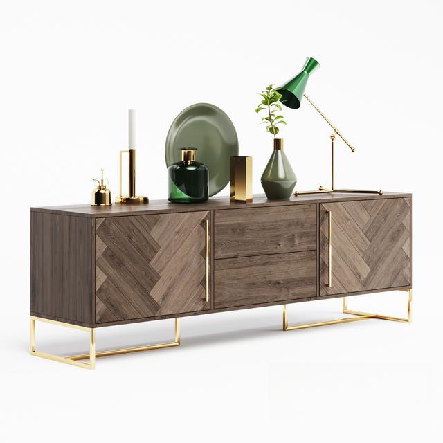 Herringbone Pattern Modern Sideboard TVcabinet