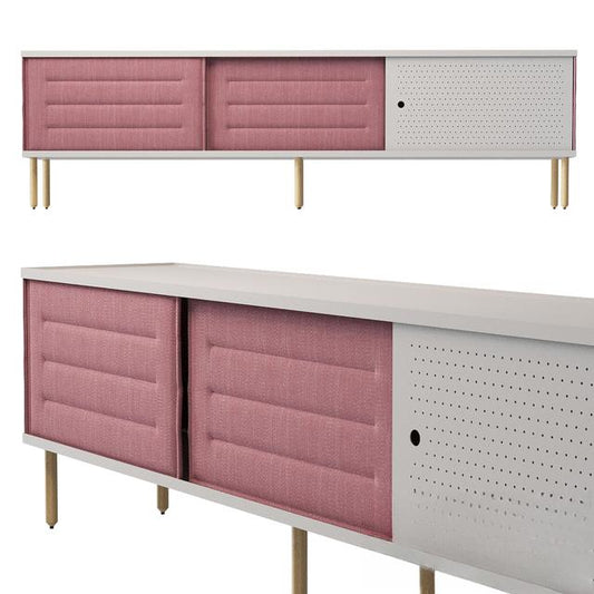 Pink Linen Modern Cabinet