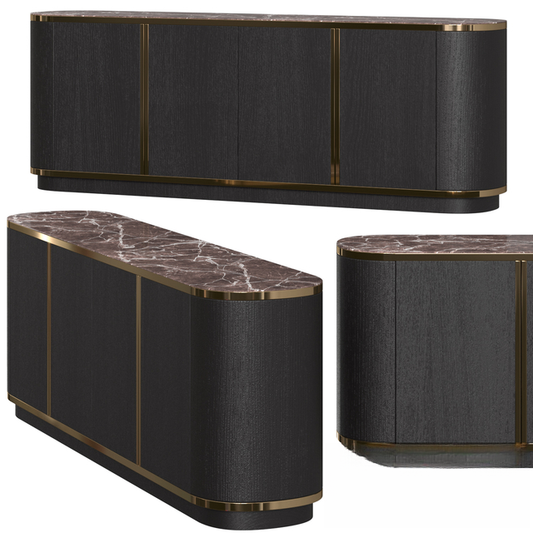 Black Gold Marble Console