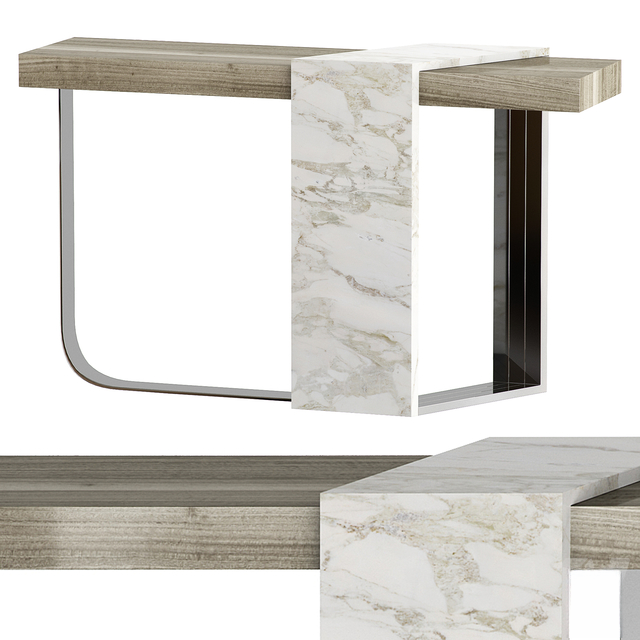 Marble Wood Modern Console Table TVcabinet