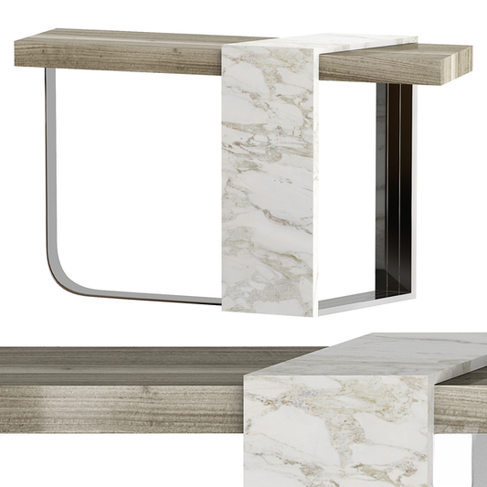 Marble Wood Modern Console Table TVcabinet