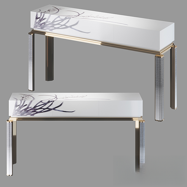 White geometric modern TVcabinet