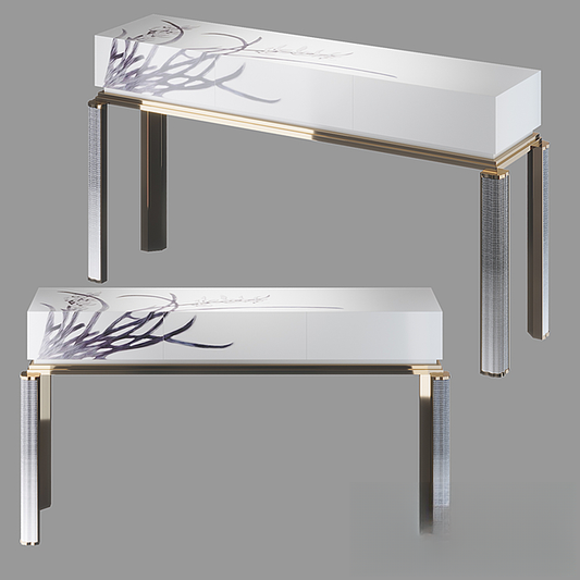 White geometric modern TVcabinet