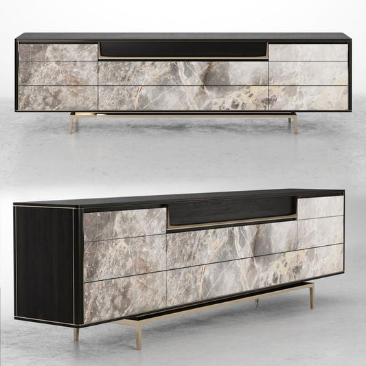 Marble Pattern Modern Sideboard TVcabinet