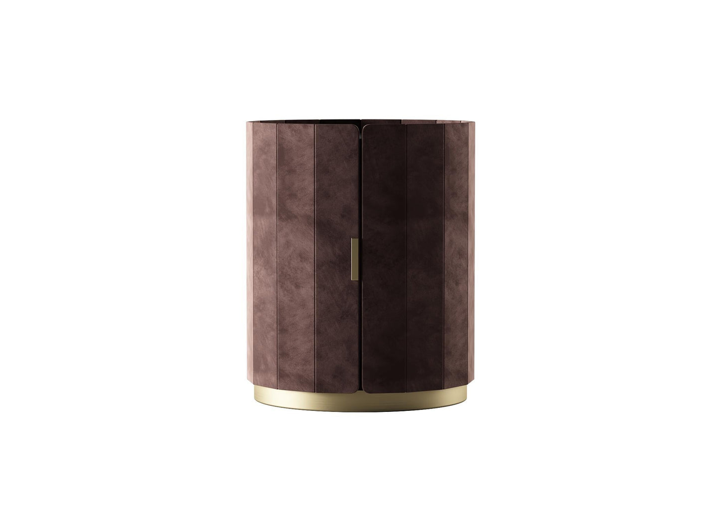 Brown Velvet Modern Cabinet bedsidetable