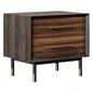 DarkWoodenMetalNightstand bedsidetable