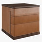 Brown Leather Modern Nightstand bedsidetable