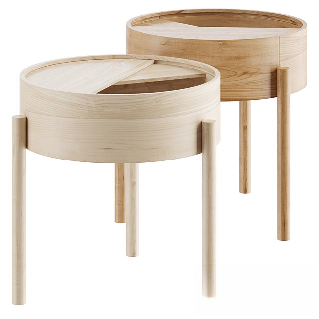 Round Wood Table bedsidetable