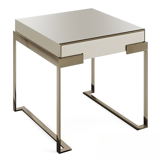 Square metal side table