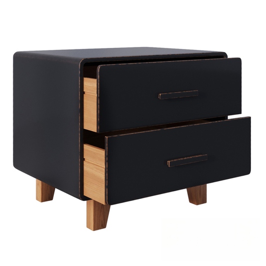 Black Modern Nightstand