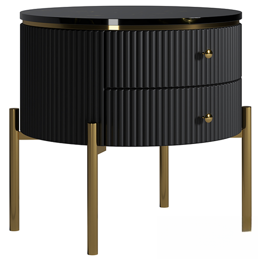 Black Gold Modern Nightstand