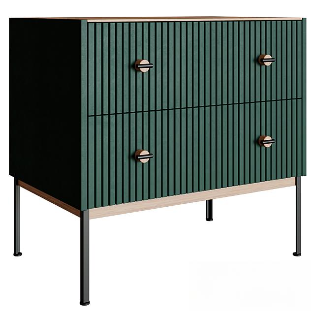 Green Vertical Stripes Modern Cabinet bedsidetable