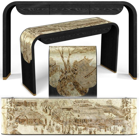 ChinesePaintingTraditionalConsoleTable