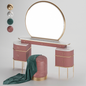 Pink Oval Vanity dresser