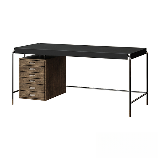 Black Metal Wood Desk