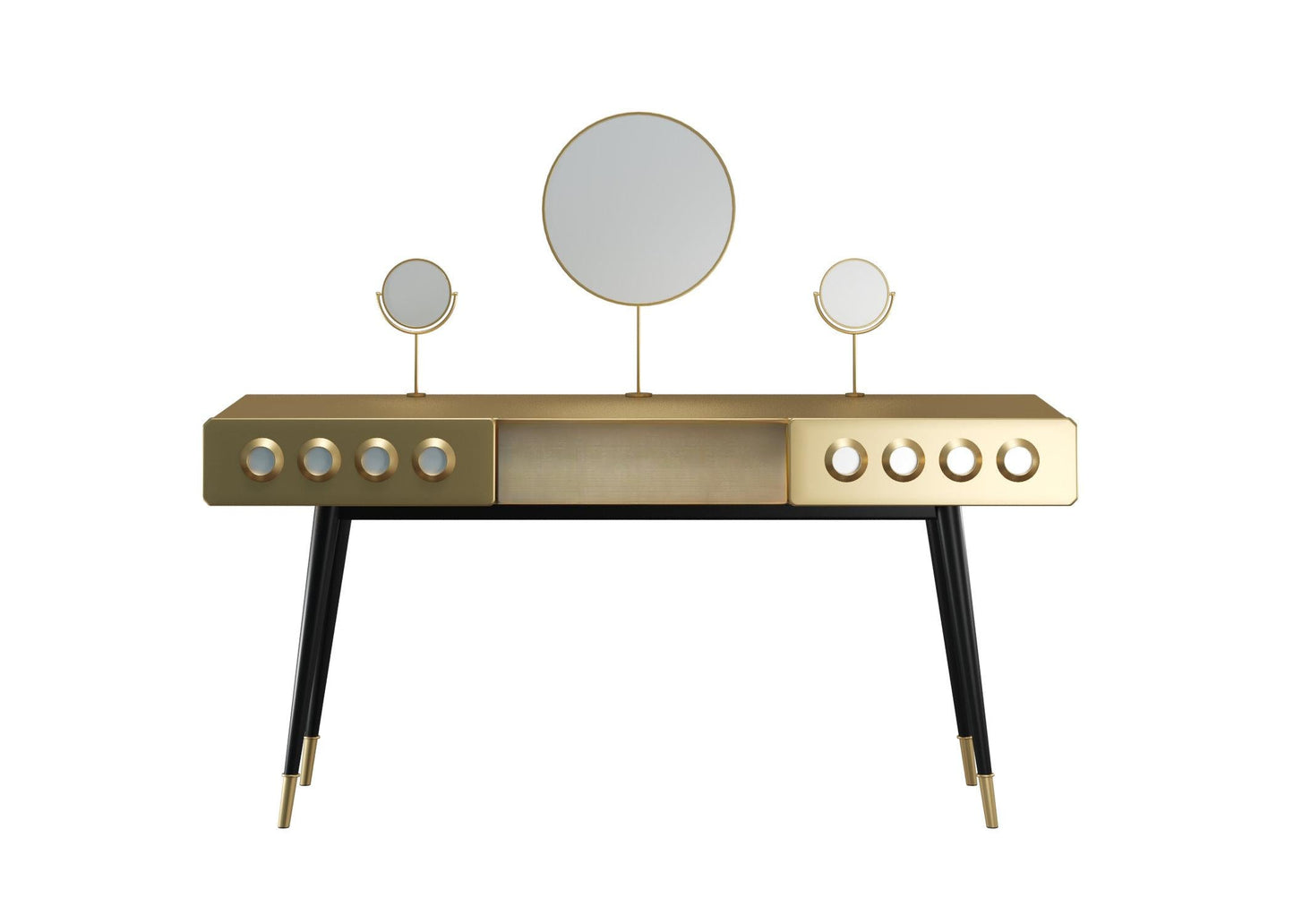 Round Mirror Vanity dresser