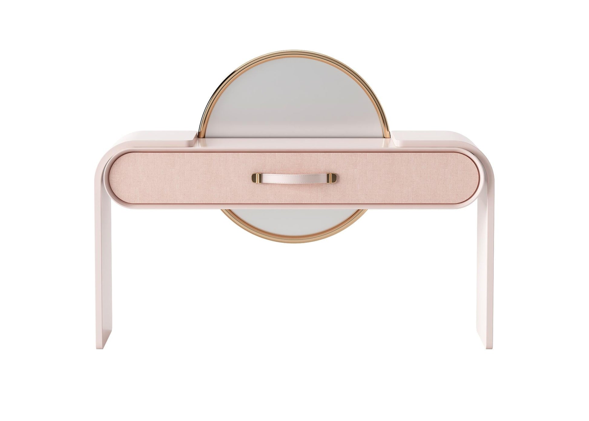Round Mirror Vanity dresser