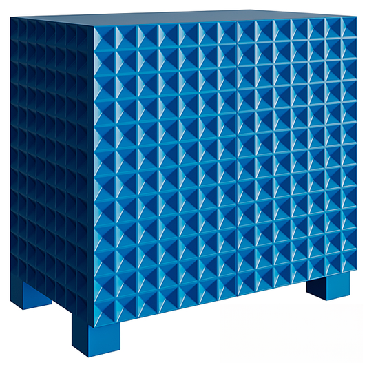 Blue Geometric Modern End Table