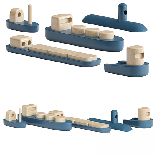 Blue and Beige Modern Furniture