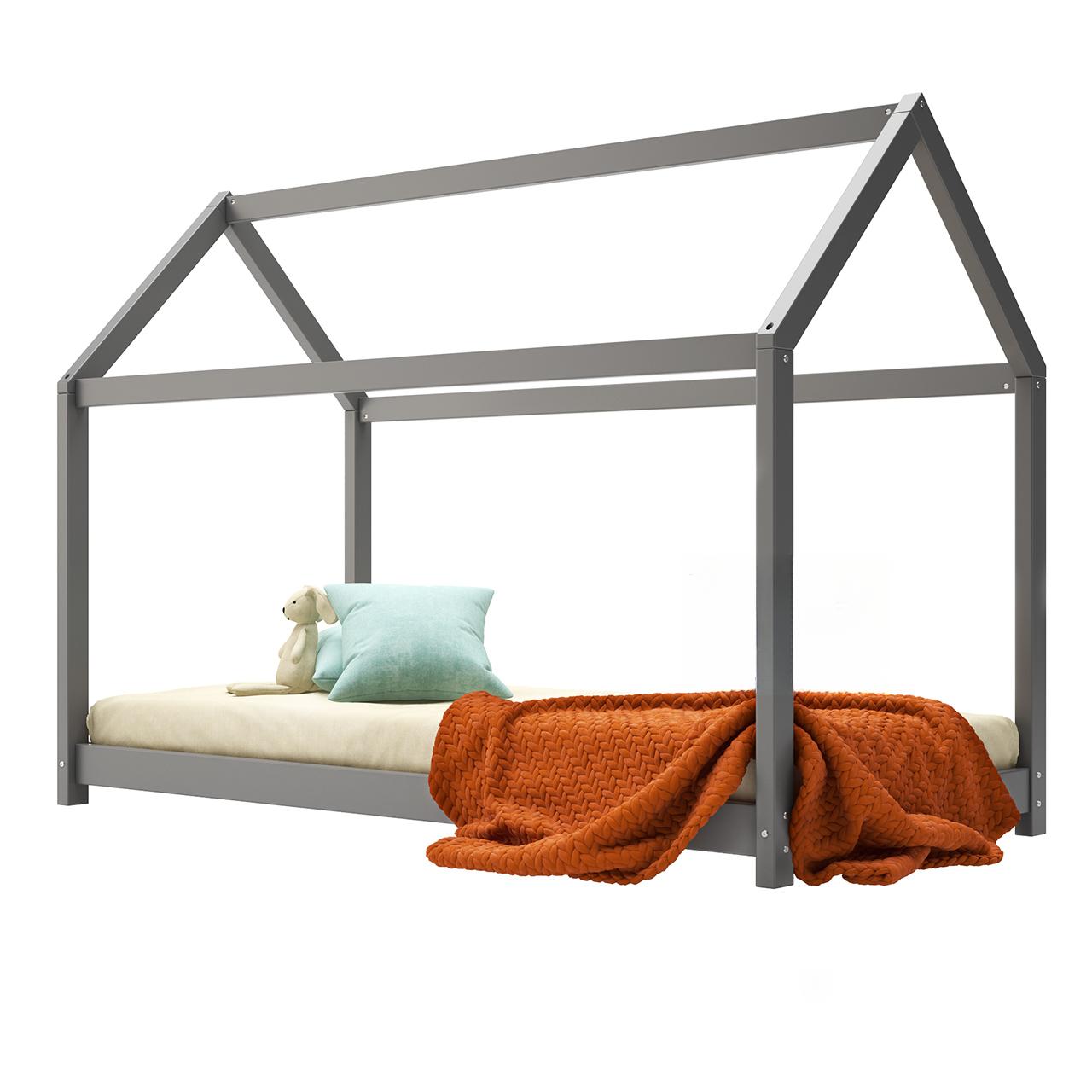 Gray House Style Bed