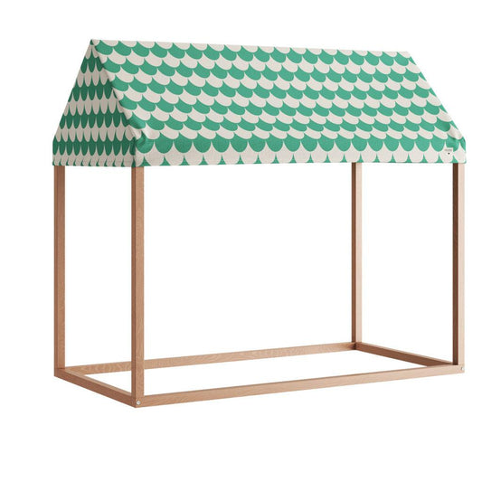 Green Patterned Canopy Bed