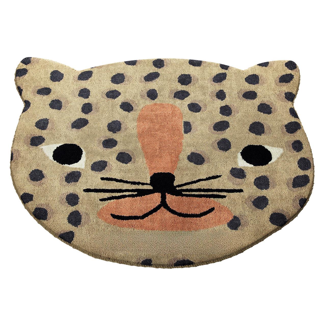 Leopard Print Cat Shaped Mat