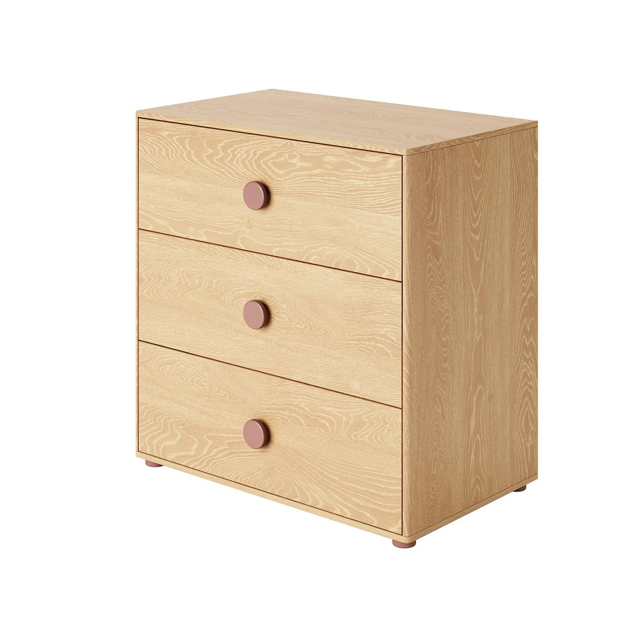 Wooden Three Drawer Chest