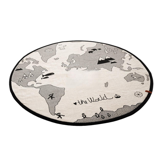 World Map Round Rug