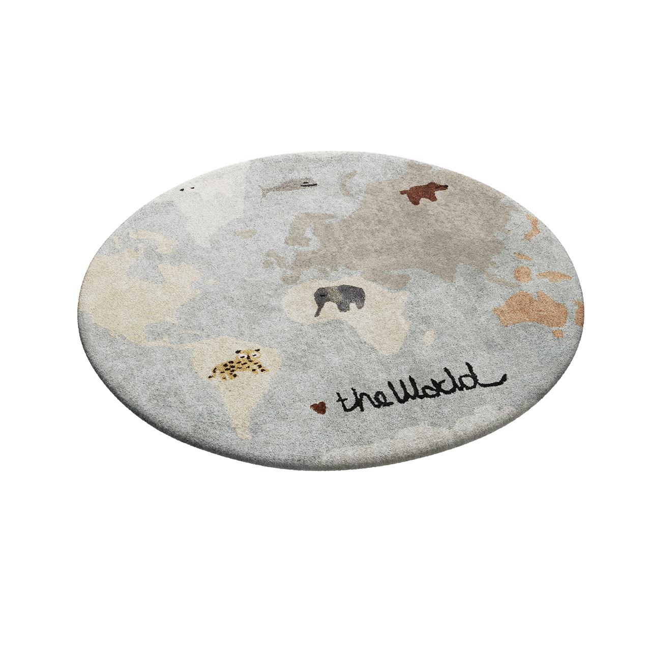 World Map Animal Oval