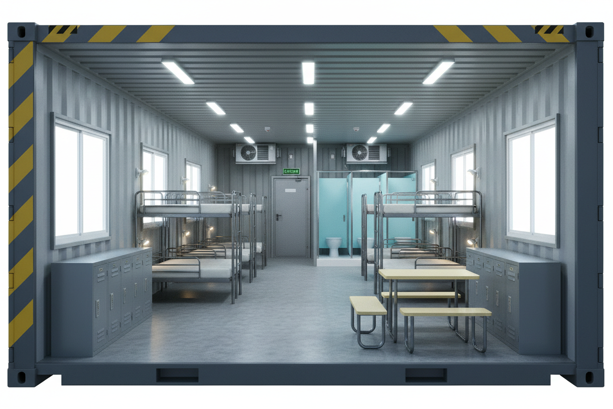 Container Dormitory 3D Rendering