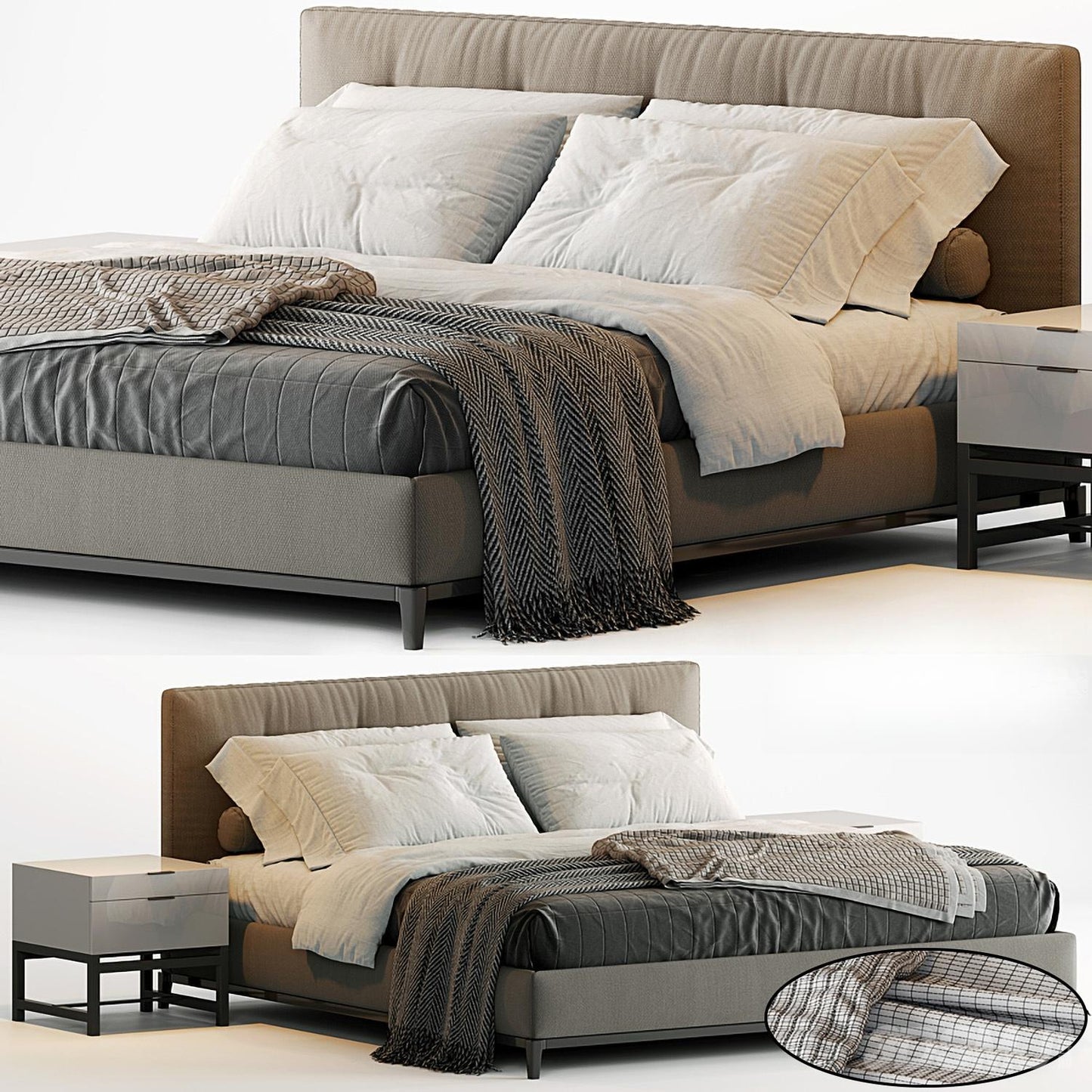 Modern Grey Bed bed