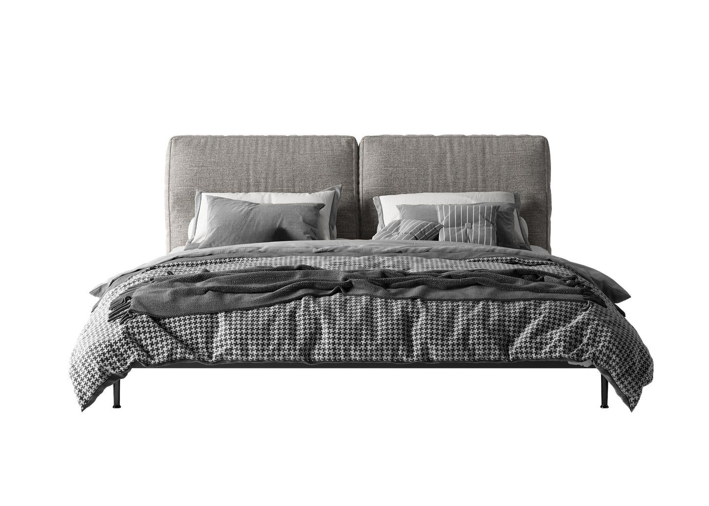 Grey Double Bed bed