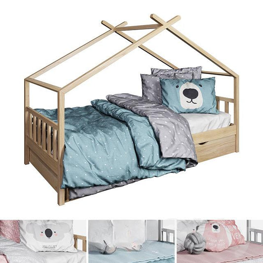 Wooden House Bed bed