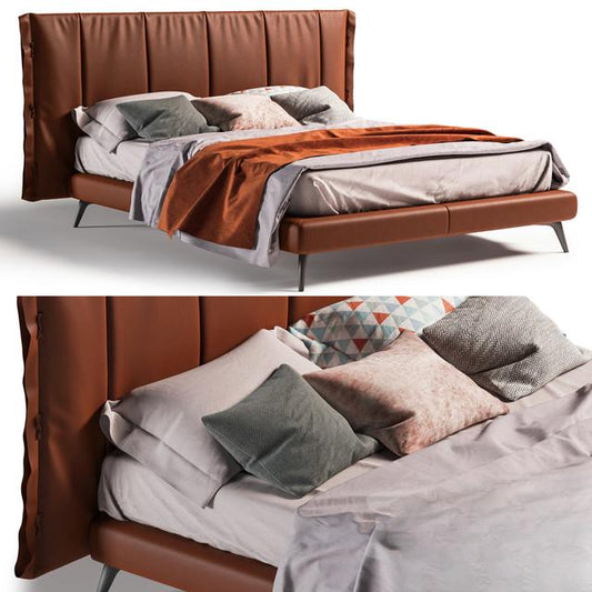 Brown Leather Bed bed